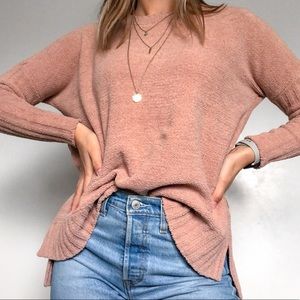 Neutral pink knit sweater